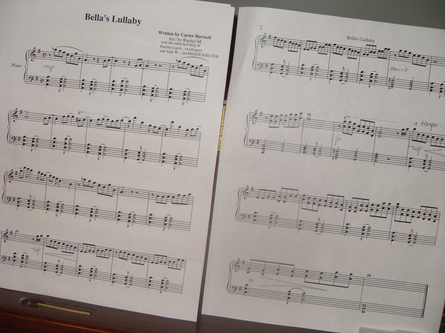 Колыбельная для беллы. Carter Burwell Bella's Lullaby Ноты. Bella's Lullaby - Carter Burwell (Сумерки) (Ноты. Bella's Lullaby Ноты для фортепиано. Колыбельная Эдварда для Беллы Ноты для фортепиано.
